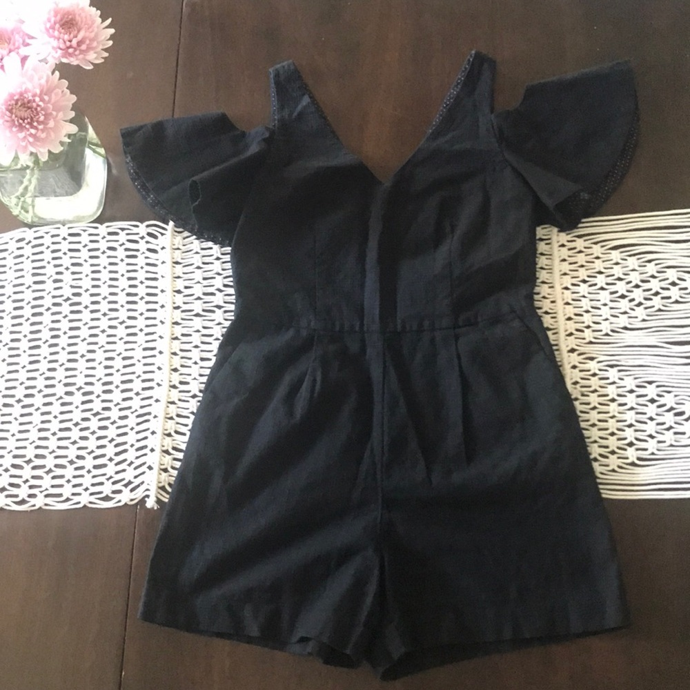 Anthropologie Cold Shoulder Elevenses Romper